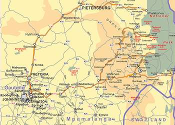 1 Johannesburg To Kruger Park Map 350x250 