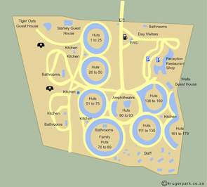 Layout of Satara Rest Camp - Kruger National Park